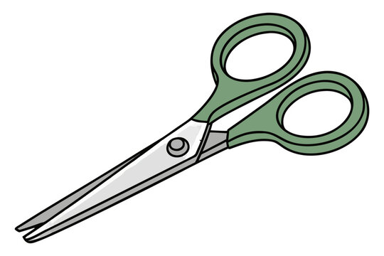 Scissors Illustration Hand Drawn Cutting Tool Vector Office School Equipment Design