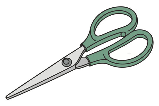 Scissors Illustration Hand Drawn Cutting Tool Vector Office School Equipment Design