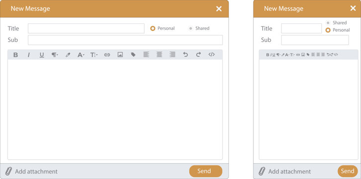 Email page  mobile email page ui Compose Window Interface Design  vector design