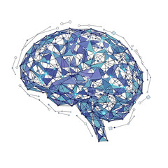 Brain Illustration with Geometric Shapes. © Yupi