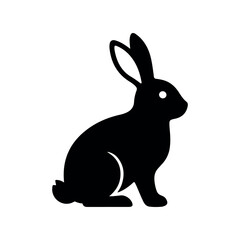Obraz premium Rabbit Silhouette Vector Icon Flat Design