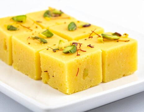 Deliciously soft kaju barfi with a delicate texture and a rich nutty flavor in every bite.