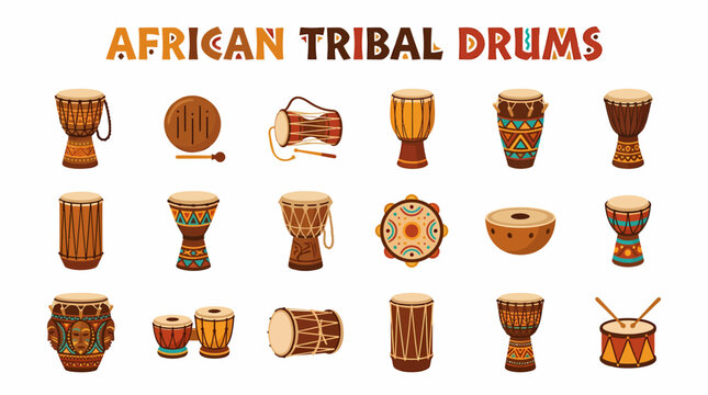 African Tribal Drums Collection - Various Designs