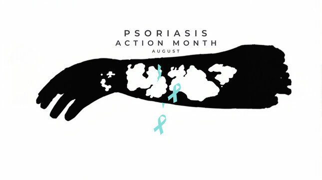Psoriasis Action Month Concept Image. highlighting chronic skin condition, treatment support, and dermatology care.