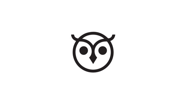 Owl Face Icon On White Background For Nature And Wildlife Concepts