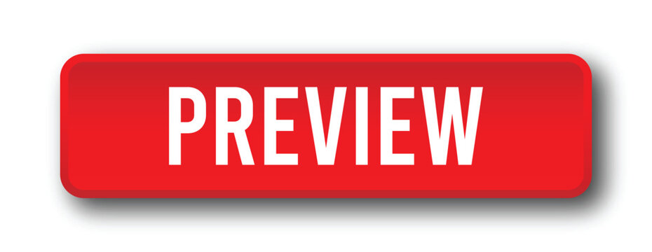 Red Preview Button with Rounded Shape and Shadow for Sample View Action in Modern UI Design