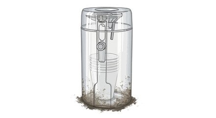 Obraz premium Clear plastic insect trap with bait and dead insects