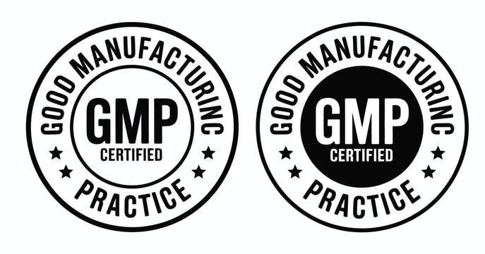 GMP Quality Certification Icon Black Silhouette Vector Design