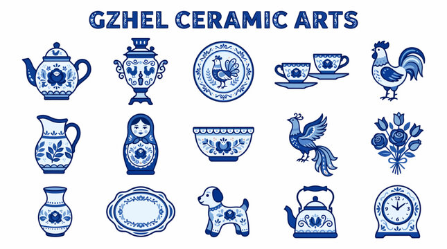 Gzhel Ceramic Arts: Russian Folk Crafts Collection