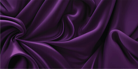 Fototapeta premium Elegant purple and violet silk fabric background featuring smooth satin waves and luxury soft texture drapery for a shiny material backdrop