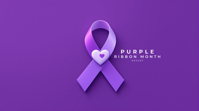 Purple Ribbon Month Concept Image, highlighting unity, community support, and awareness campaign.