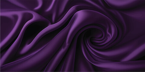 Obraz premium Deep purple satin fabric, luxurious folds. Perfect for fashion, beauty, or luxury product backgrounds.