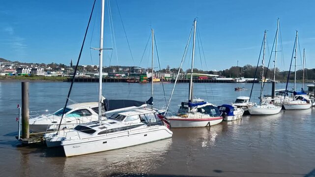 Leasure boats in Waterford Marina on the river Suir in the middle of the old city Ireland Epic Locations