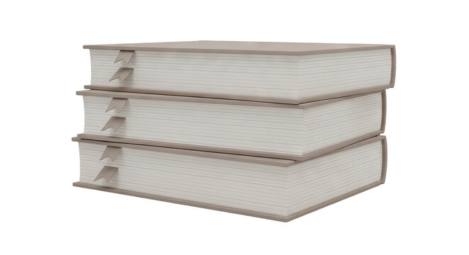Stack of Lined Books with Bookmarks