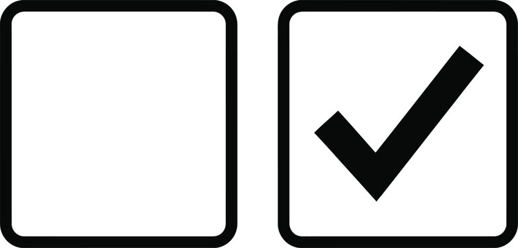 Empty checkbox next to a filled checkbox with a checkmark.