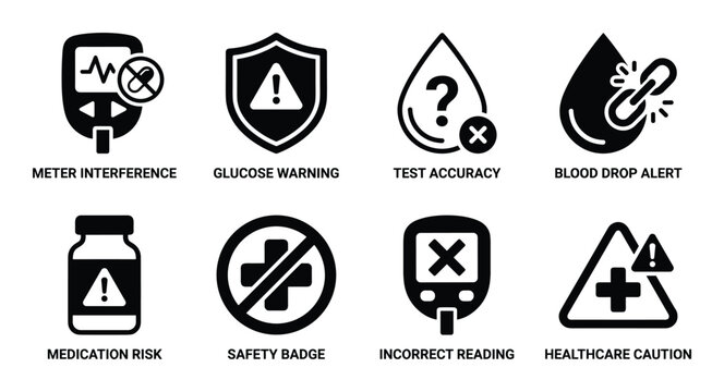 Secure storage risk overdose strict adherence avoid misuse icons for medication safety.