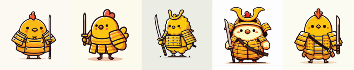 cute chicken vector wearing samurai armor © sarah16blakeyxh2