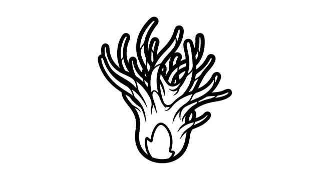A simple black and white drawing of a hand with fingers splayed outwards on a white background.