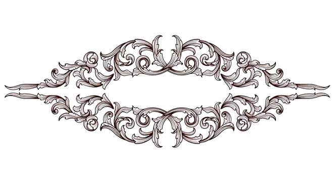Ornate Metalwork Decorative Border Design.