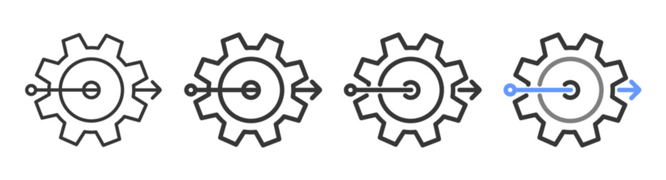 The Ultimate objective Styles with Variations Line of icon set vector illustration