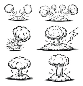 Explosion Vector Illustrations Set