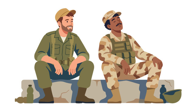 vector 2 soldiers talk amicably after ceasefire 15