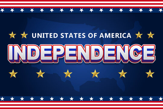 independence day america celebration editable text effect font style template design typography lettering