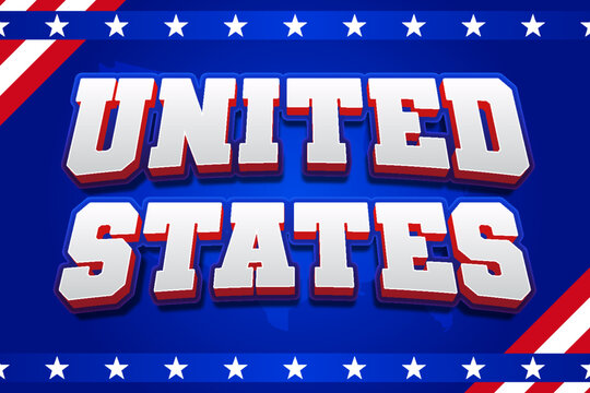 united states america independence day celebration editable text effect font style template design typography lettering