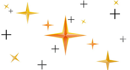 Fototapeta premium Sparkling Stars and Plus Signs on White Background