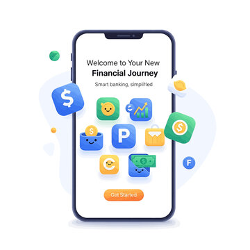 Smartphone screen with financial apps.