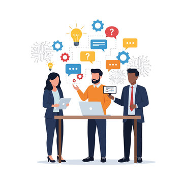 Business people discussing ideas together 7.