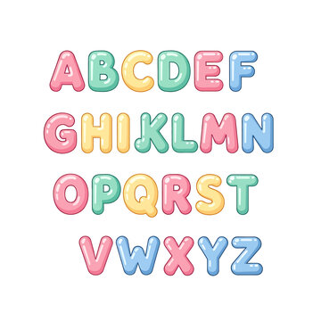 Colorful Alphabet Letters in Bubbles 8.