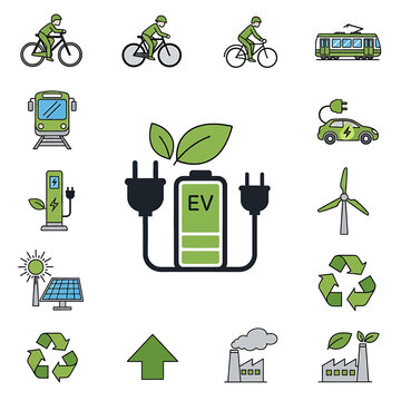Electric Vehicle Charging Station Symbol.