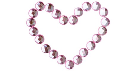 Obraz premium Heart shape made of chocolate candies isolated on white background