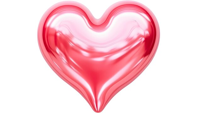 Heart shaped glass pink and red hearts isolated on white background romantic love symbol design
