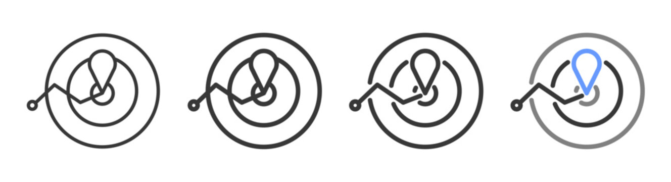 The Ultimate tracking Styles with Variations Line of icon set vector illustration