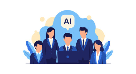 Fototapeta premium Business People Working With AI.