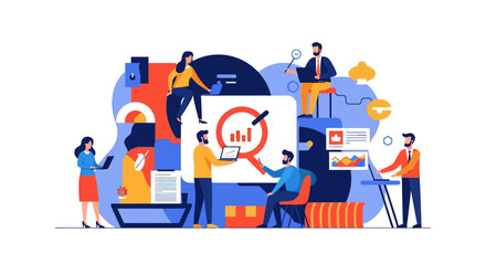 Fototapeta premium People working with business data.