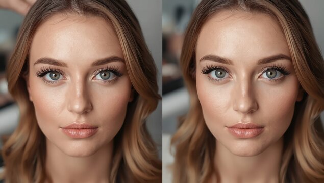 Before and After Hybrid Lashes, Lash Makeover, Eyelash Enhancements
