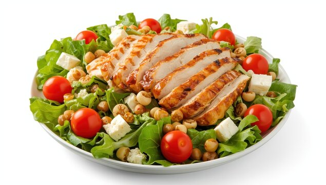 Cobb Salad with clear backdrop