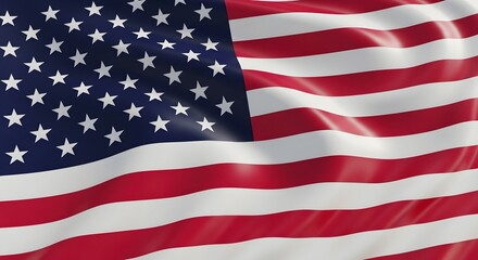 Fototapeta premium Waving american flag with realistic fabric texture and lighting