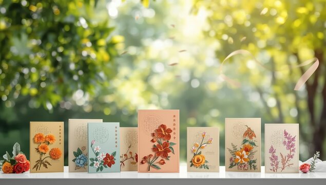 Floral paper images for cremating the deceased; known as asterisk in Thailand.
