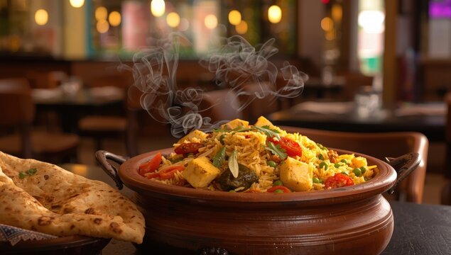 Goan-style biryani with cottage cheese.