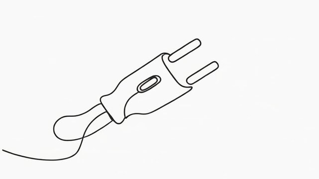 Minimalist single line drawing of an electrical plug.