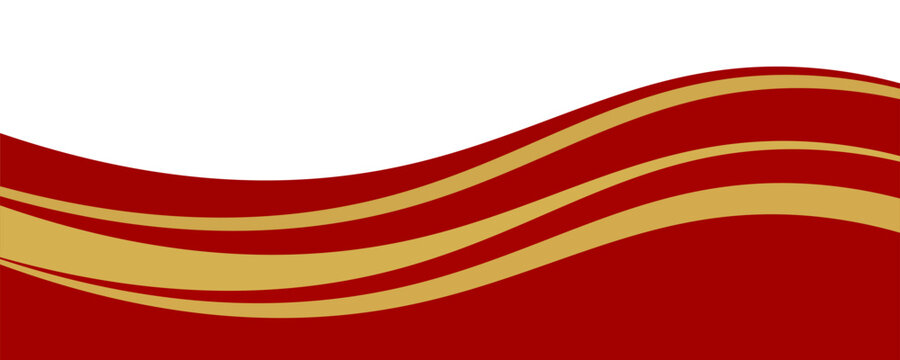 Curved golden yellow wave and a deeper red wavy border, footer vector illustration