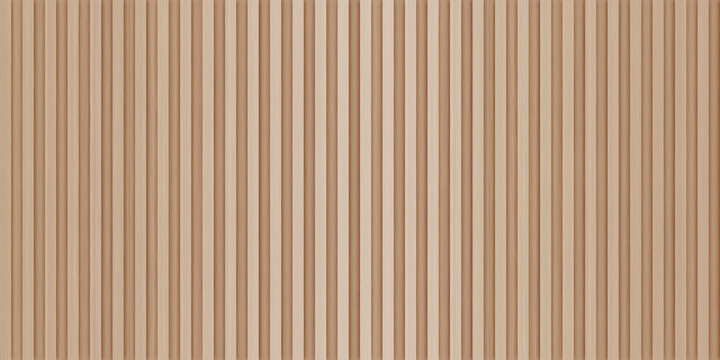 SEAMLESS background of light wooden wall panel, natural wood paneling texture, decorative accent wall or acoustic panel design, repeating pattern. 