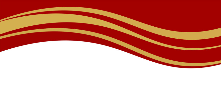 Curved golden yellow wave and a deeper red wavy border, footer vector illustration