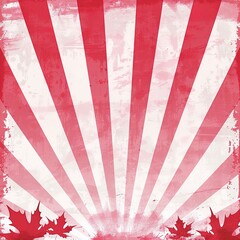 Naklejka premium A vibrant Canadian flag design with red maple leaves and sunburst pattern
