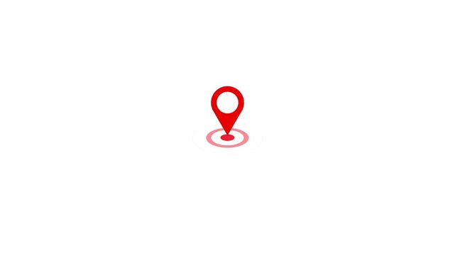 Location Pin symbol Indicates of the GPS map. Location icon or map pin simple location icon animation on black background with digital radio waves icon. Location pin animation highlighting place