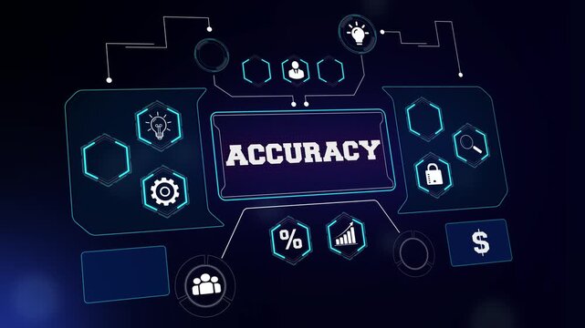 Business accuracy and financial precision concept video featuring a professional dashboard for corporate audits, accounting reports, and fiscal presentations